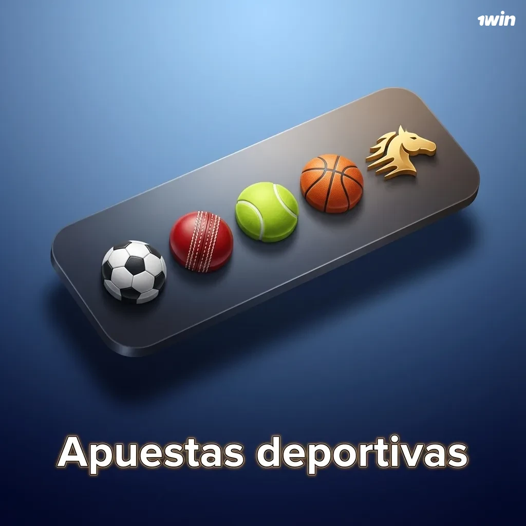 Banner de apuestas deportivas con iconos de varias disciplinas como fútbol, baloncesto, tenis y eSports