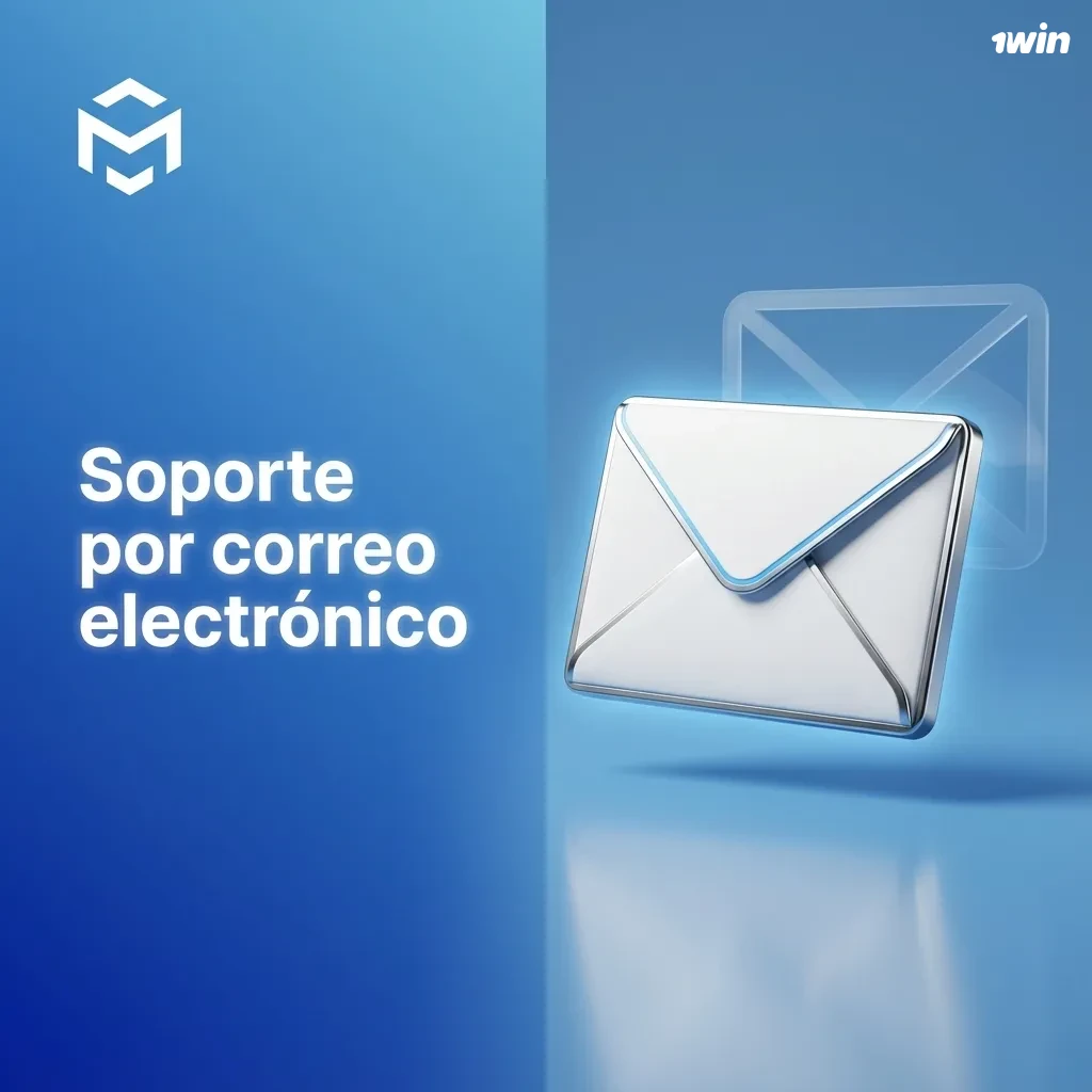 Ilustración de soporte por correo: icono de email, documentos adjuntos y texto explicando cómo contactar al servicio de atención