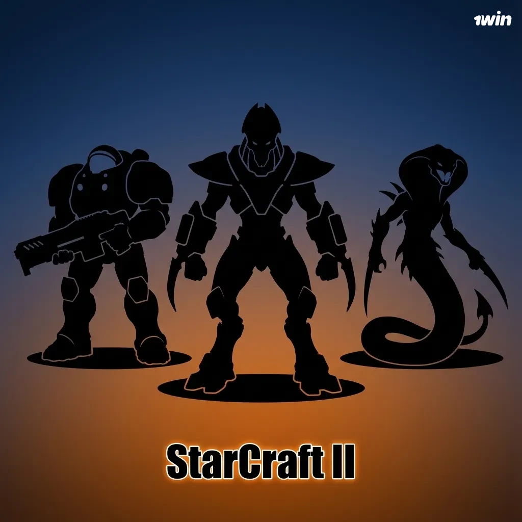 Ilustración de StarCraft II con razas en batalla y texto sobre apuestas en torneos y resultados de series.