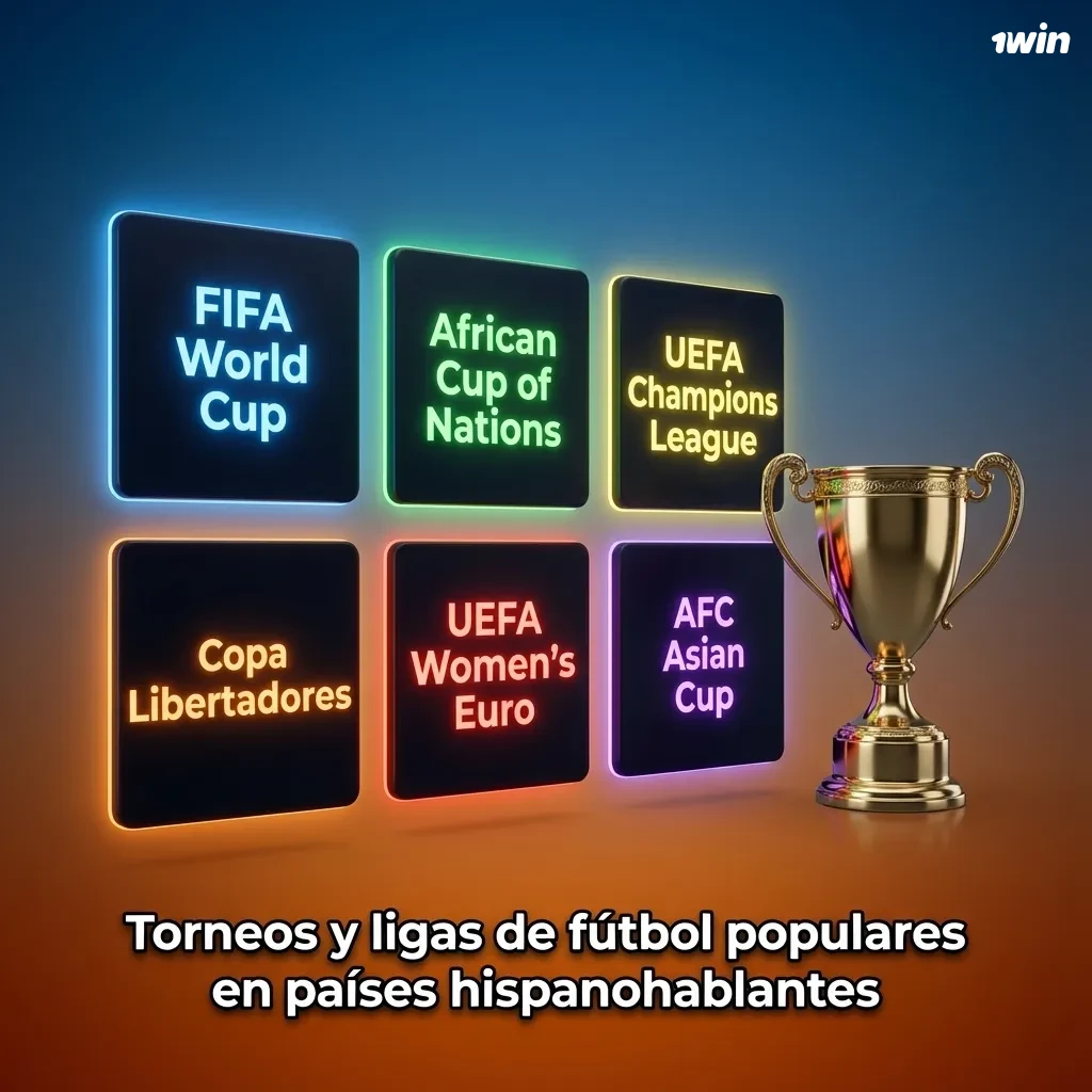 Ilustración de ligas y torneos de fútbol europeos y latinoamericanos con iconos de apuestas deportivas online