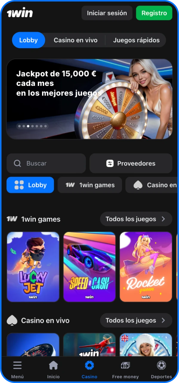 Juega juegos populares en el casino en línea 1win.