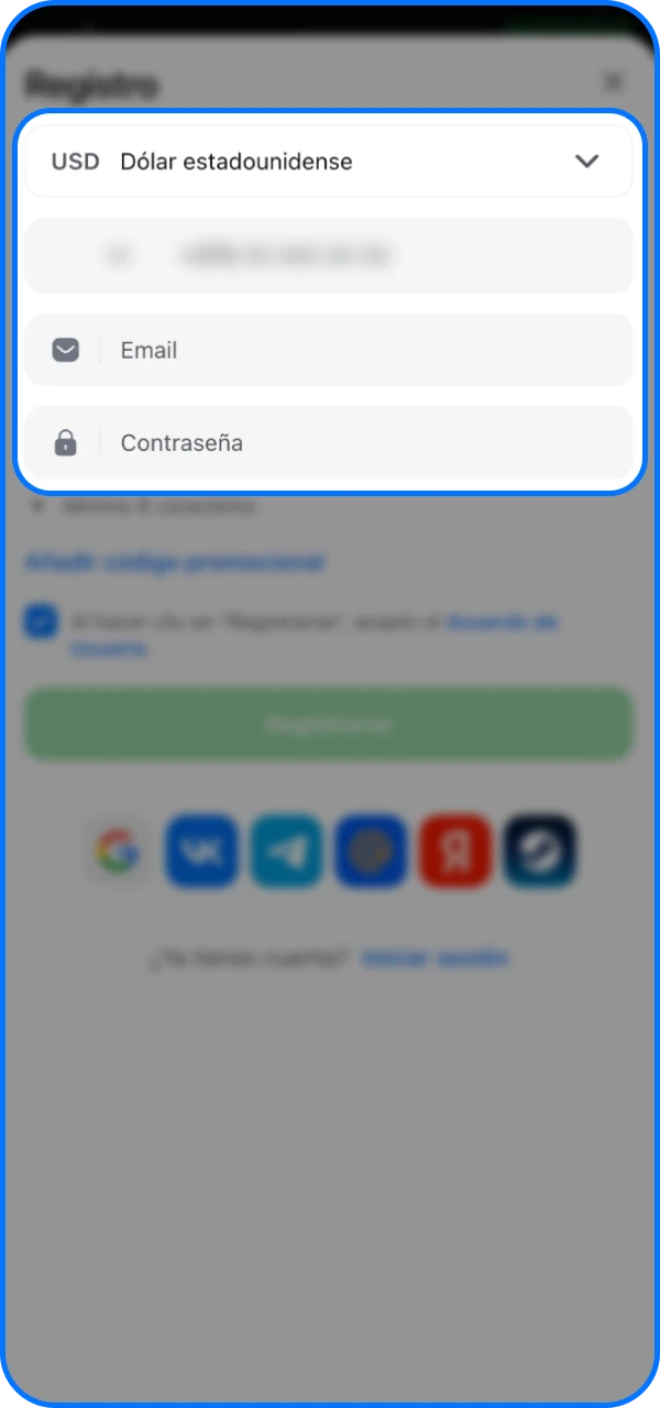 Al registrarse, proporcione su número de teléfono y dirección de correo electrónico en la aplicación del casino en línea 1win.