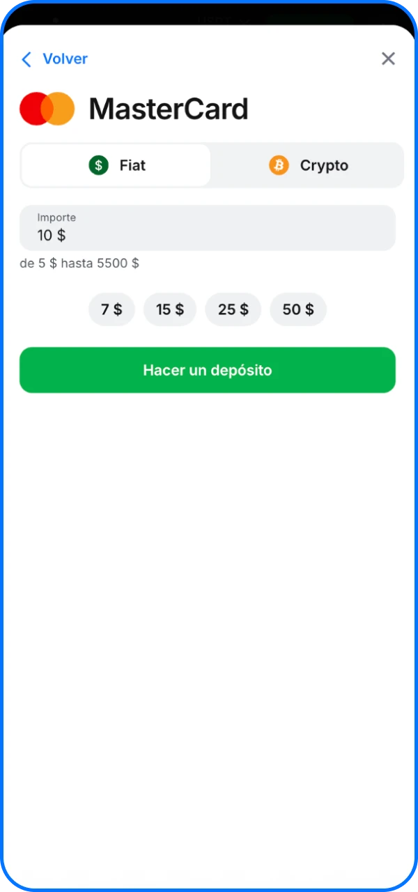 Elija un método de depósito entre los disponibles en el casino en línea 1win.
