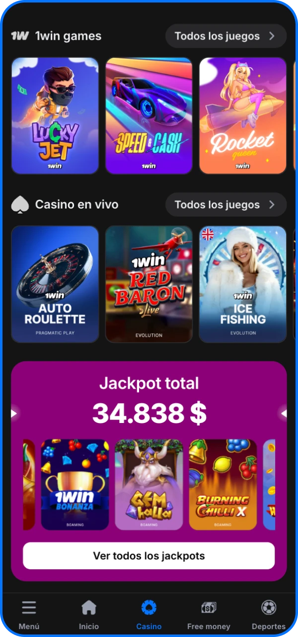 Después de activar el bono, comienza a jugar y aumenta tus posibilidades de ganar en el casino online 1win.