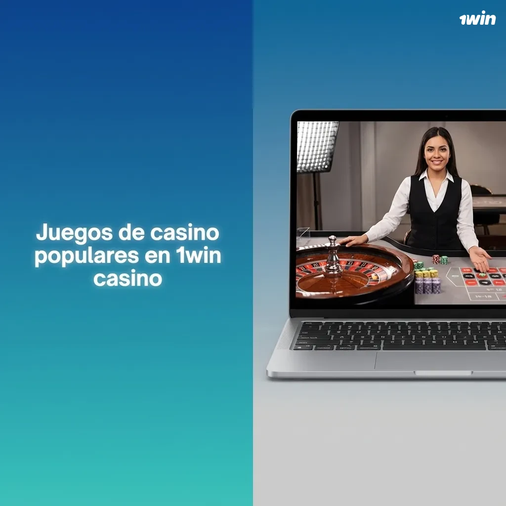 Collage de juegos populares de 1win: tragaperras, ruleta en vivo, blackjack VIP y Aviator en interfaz de casino online.