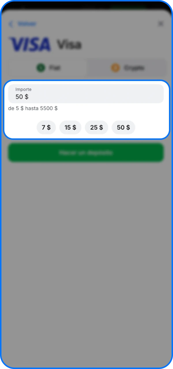 Ingrese el monto de su depósito, teniendo en cuenta los límites del casino en línea 1win.