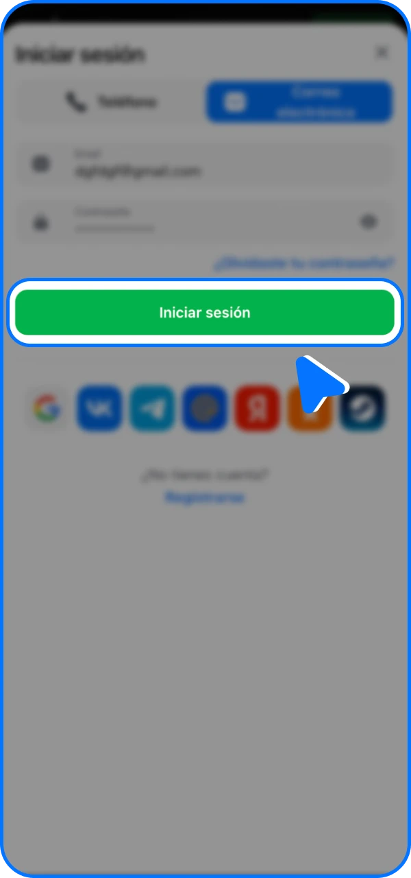 Haga clic en el botón de autorización después de completar el formulario en el casino en línea 1win.