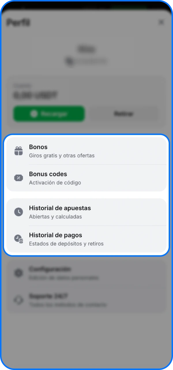 Administra tu cuenta en el casino online 1win.