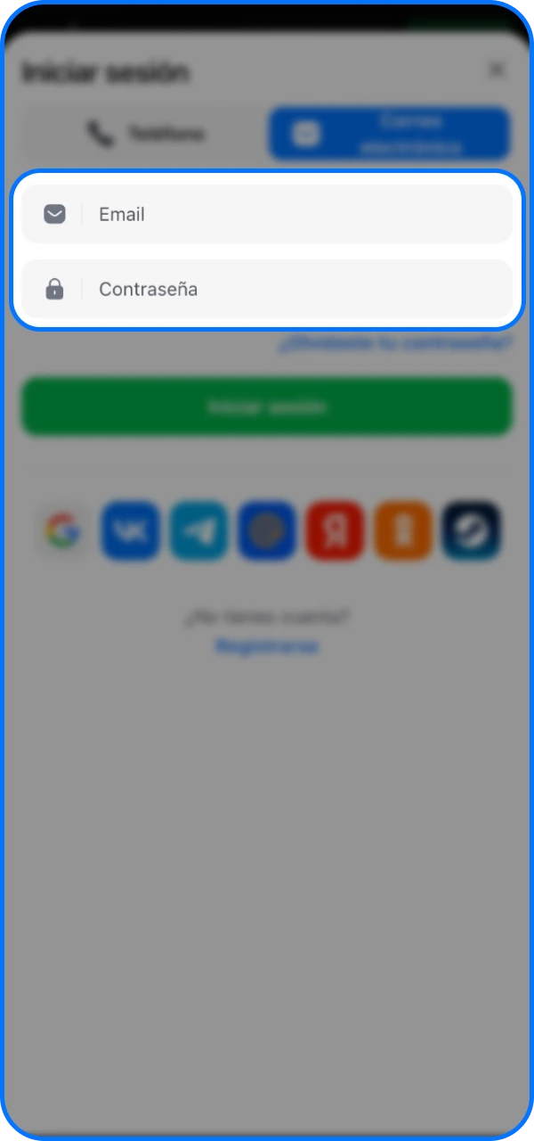 Introduzca su contraseña y correo electrónico para iniciar sesión en el casino en línea 1win.