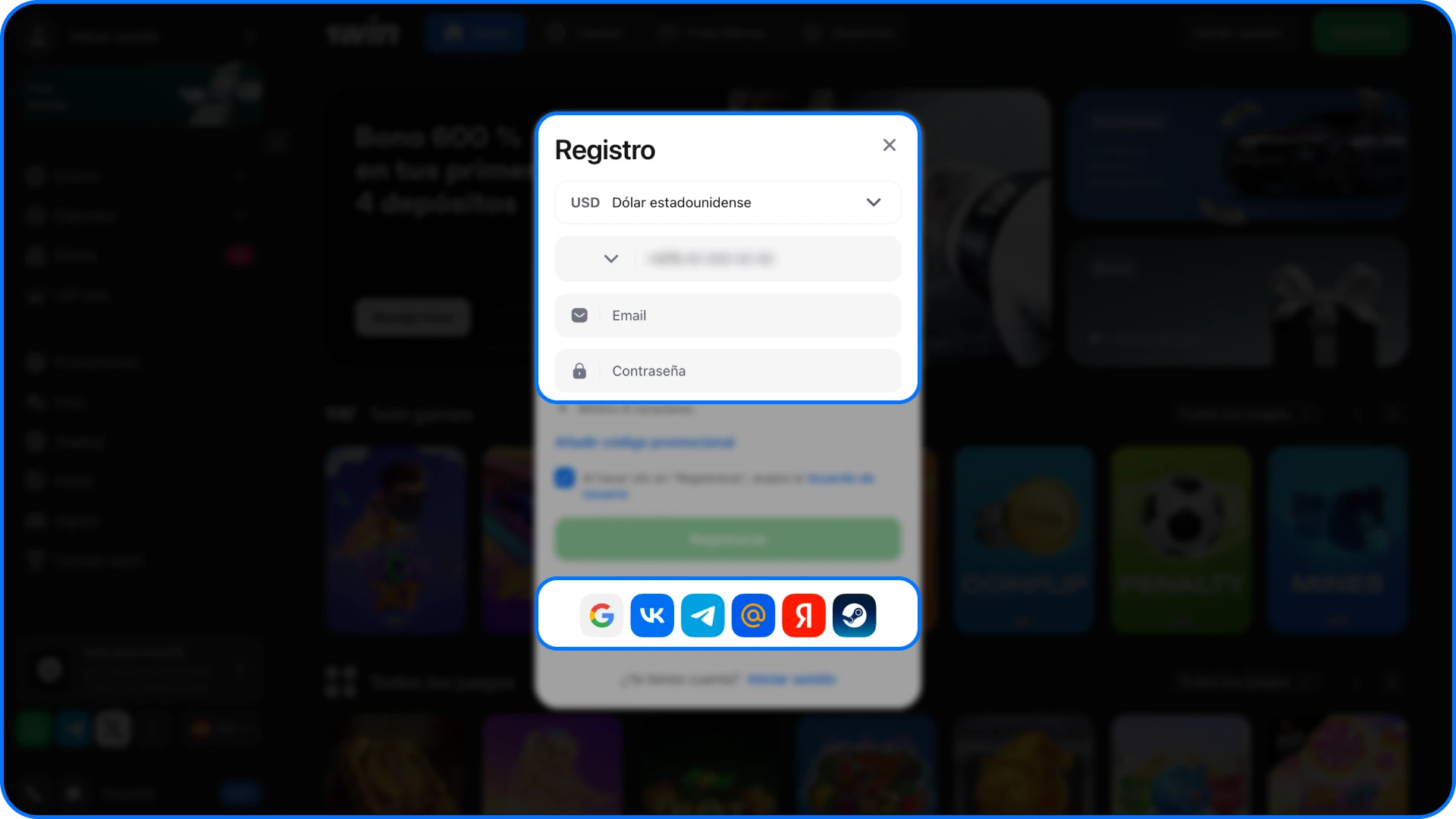 Conozca los posibles métodos de registro en el casino en línea 1win.