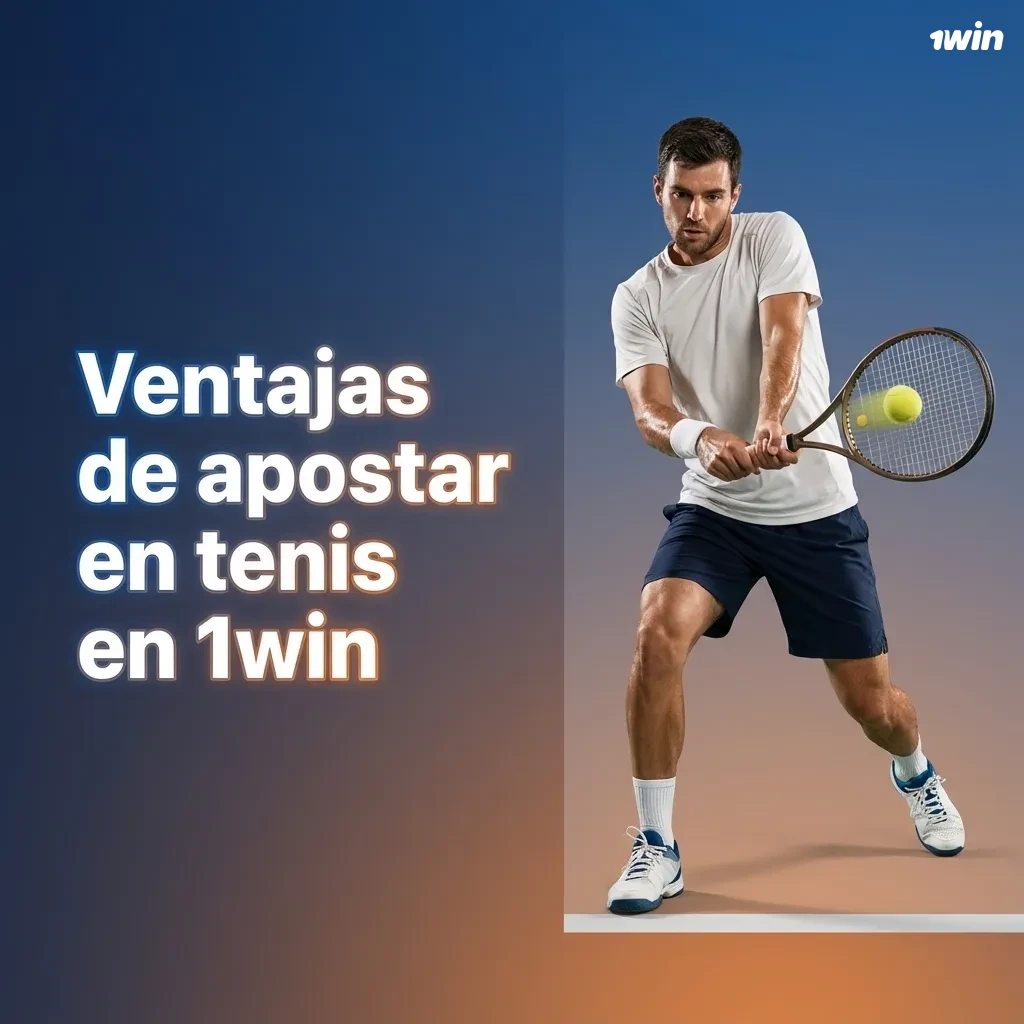 Infografía en español sobre ventajas de apostar en tenis en 1win: cobertura amplia, cuotas en vivo, mercados variados y app móvil.