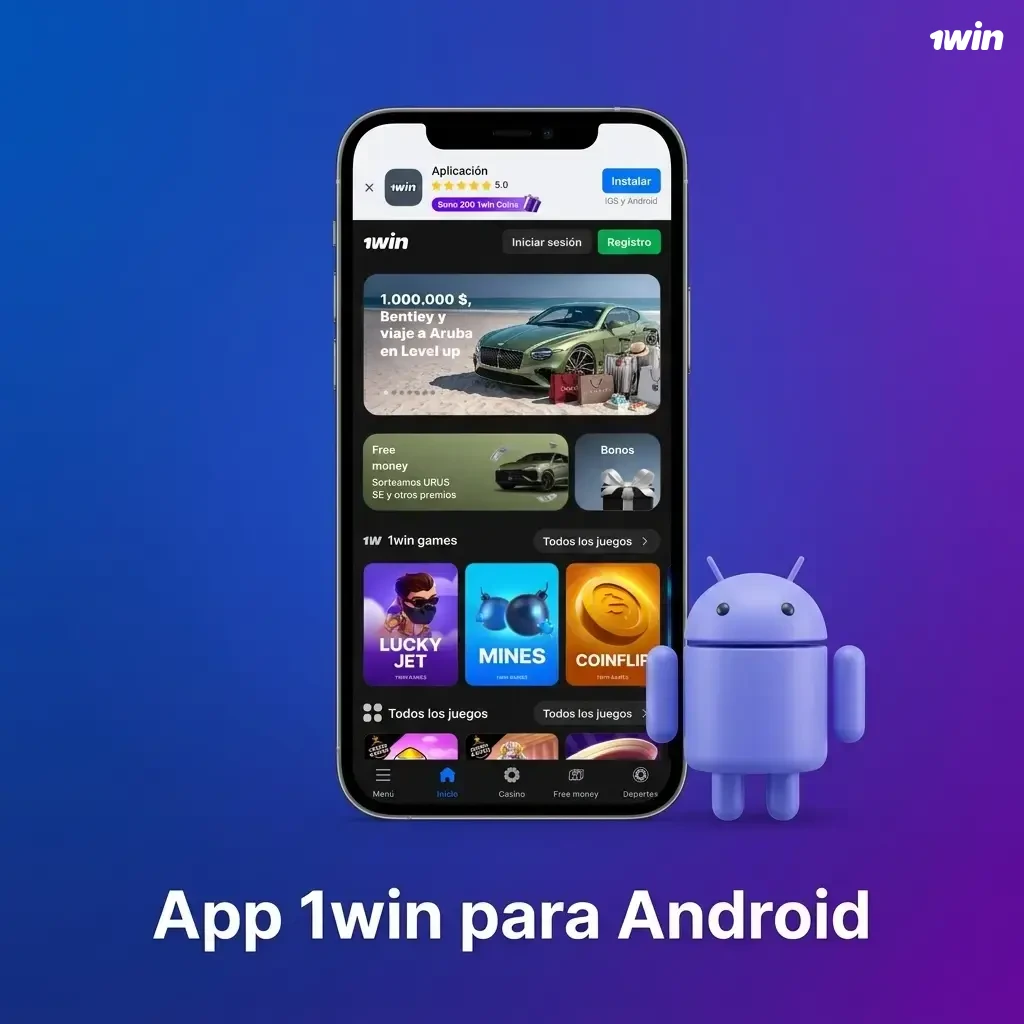 Aplicación 1win para Android gratuita con mercados de apuestas y juegos de casino disponible para descarga directa